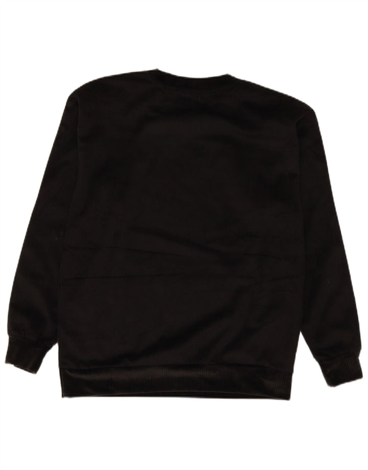 Adidas Dame Oversized Velour Sweatshirt Jumper UK 6 XS Sort Polyester