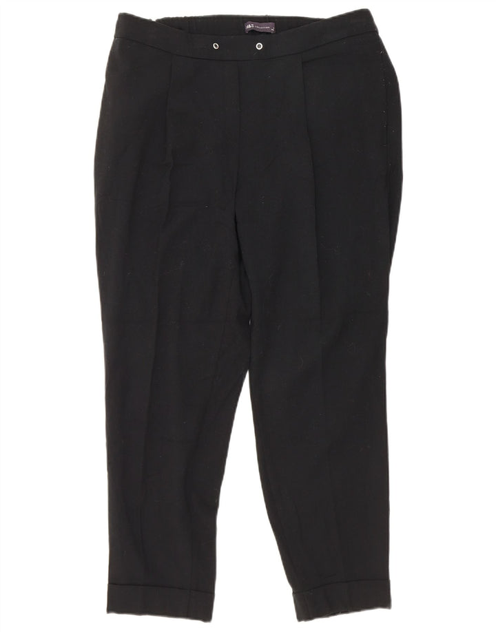 Marks & Spencer Dame Slim Cropped Trousers UK 12 Medium W30 L25 Black