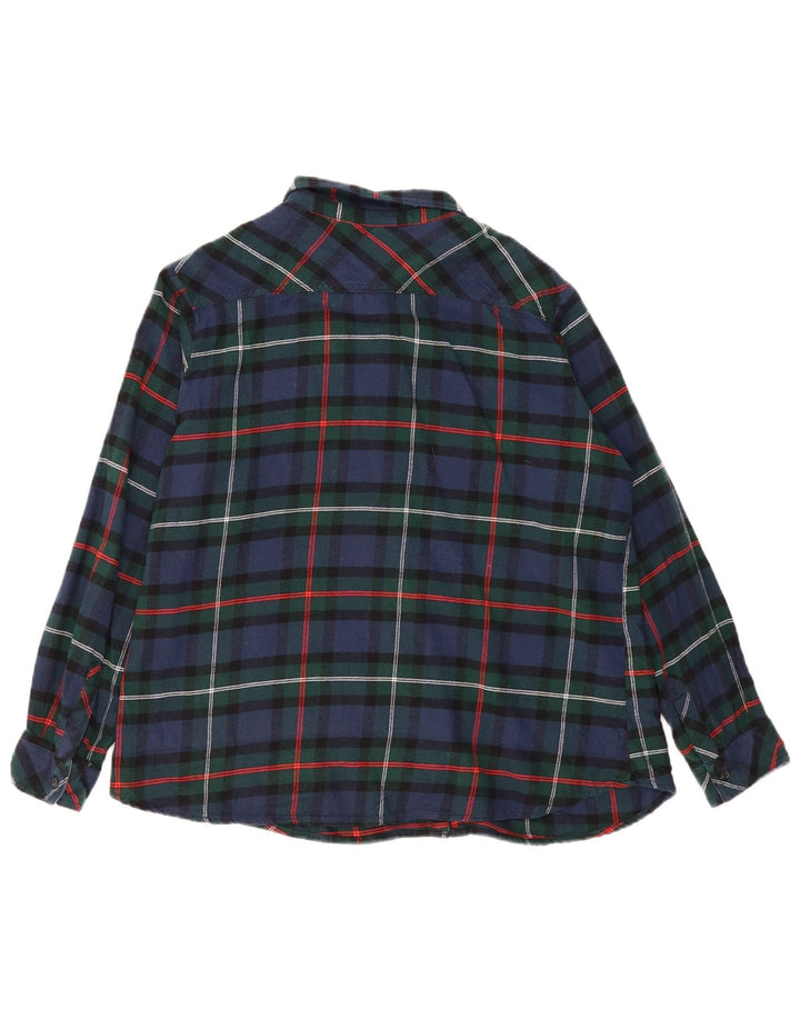 DICKIES Dame Oversized Flanell Shirt UK 18 XL Navy Blue Check