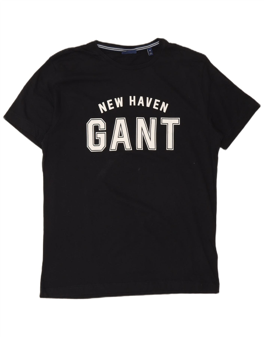 Gant Herre New Haven Grafisk T-Shirt Top Medium Sort Bomuld