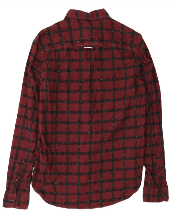 Tommy Hilfiger Herre Flannel Shirt XS Burgundy Ternet