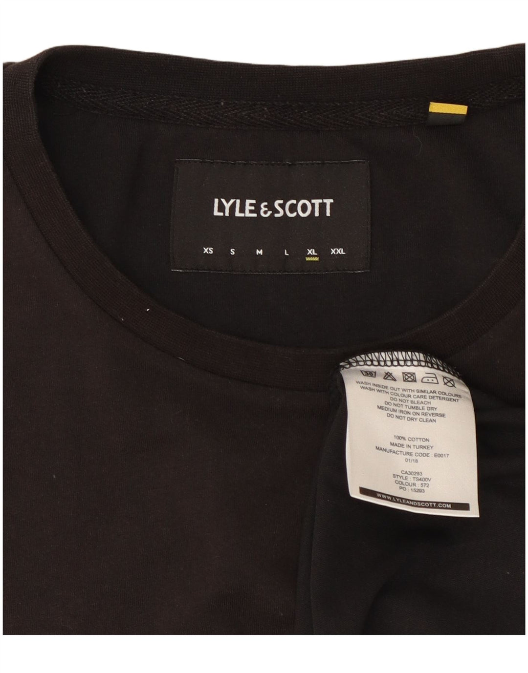 Lyle & Scott Herre T-Shirt Top XL Sort Bomuld