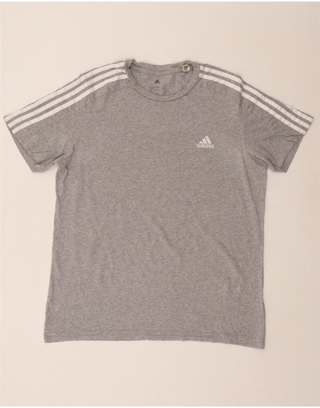 ADIDAS Herre T-Shirt Top Stor Grå Bomuld