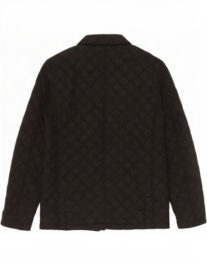 Superdry Mens Motorstyle Quilted Jacket UK 36 Small Black Polyester