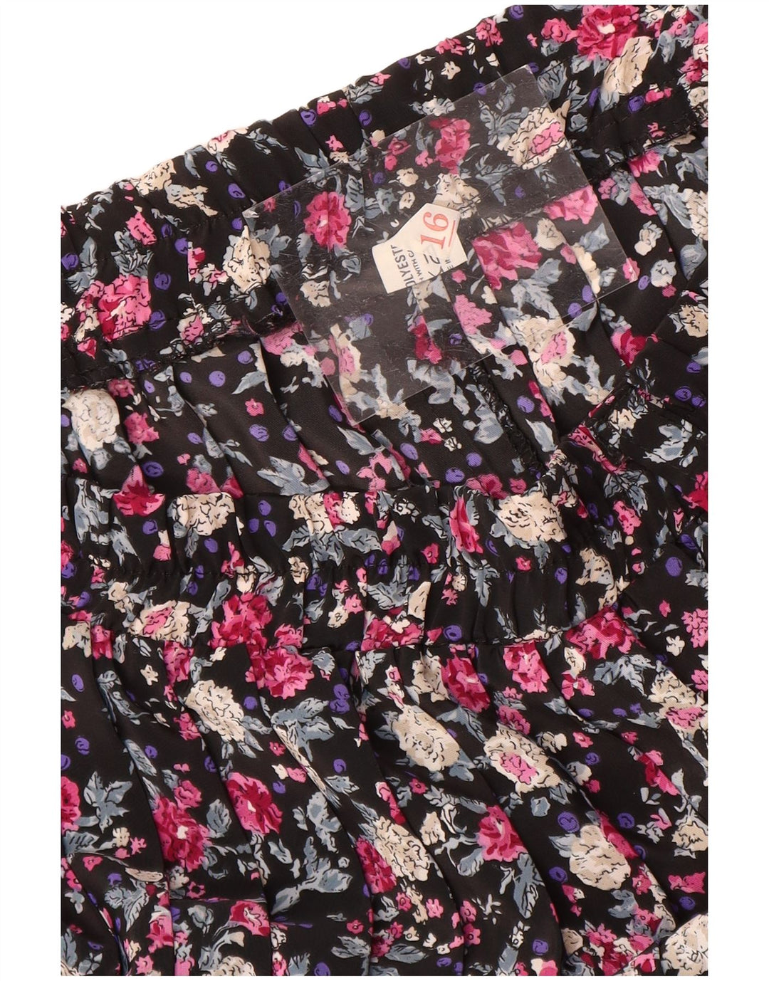 Vintage plisseret nederdel til kvinder UK 16 Large W38 Multicolored Floral Polyester