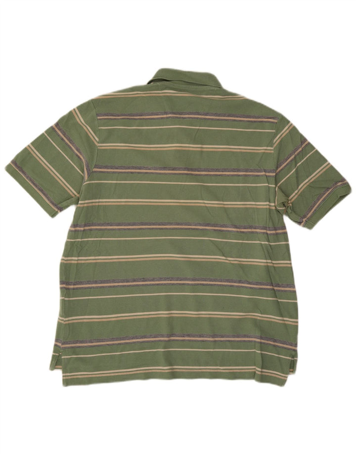 Eddie Bauer herre poloshirt stor grøn stribet bomuld