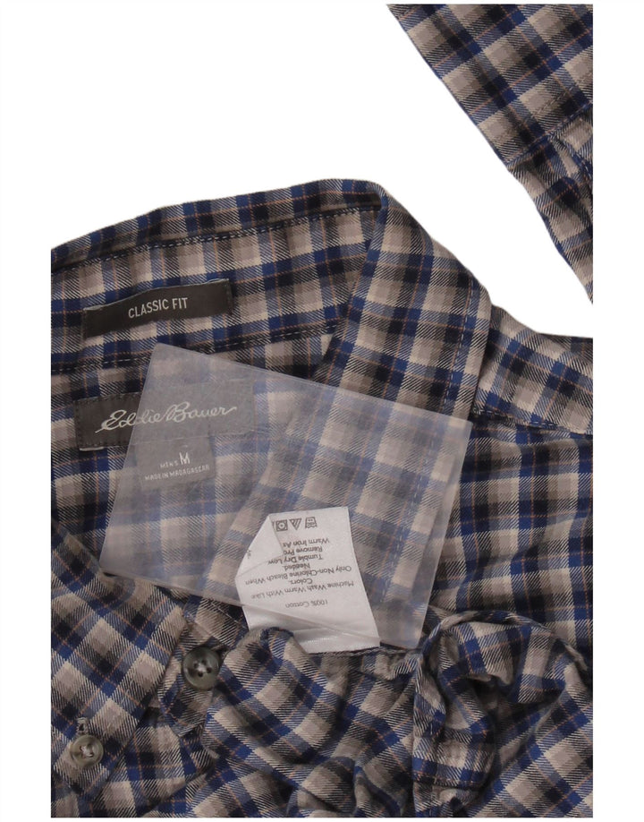 EDDIE BAUER Herre Classic Fit Flanelskjorte Medium Grey Ternet Bomuld