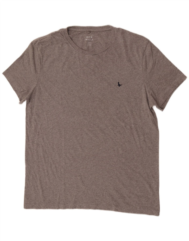 Jack Wills Herre T-Shirt Top XL Grå Flecked Bomuld