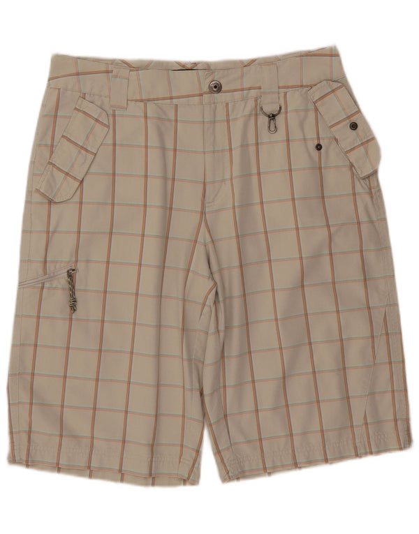 COLUMBIA Herre Cargo Shorts W34 Large Beige Ternet Bomuld