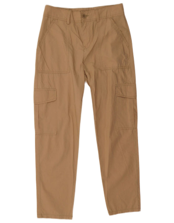 Benetton Dame Crop Cargo Bukser UK 6 XS W28 L25 Beige Bomuld