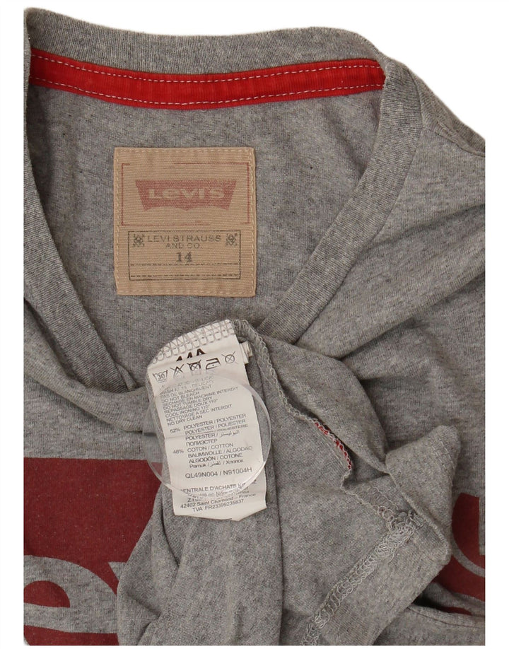 LEVI'S Boys Graphic T-Shirt Top 13-14 Years Grey Cotton