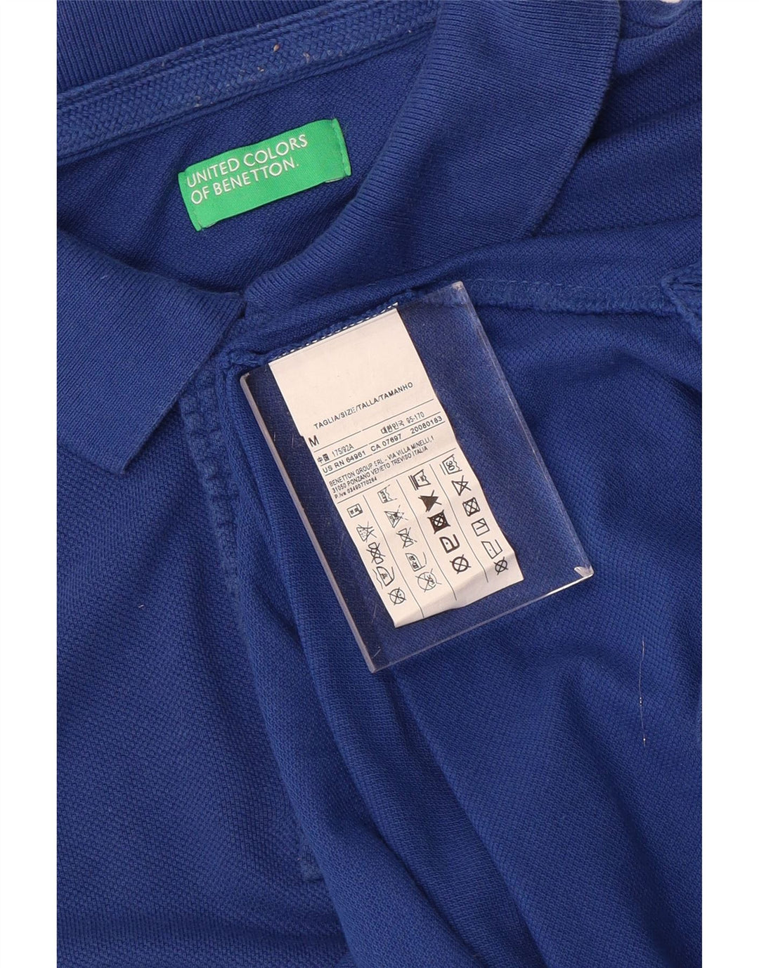 Benetton herre poloshirt Medium blå bomuld