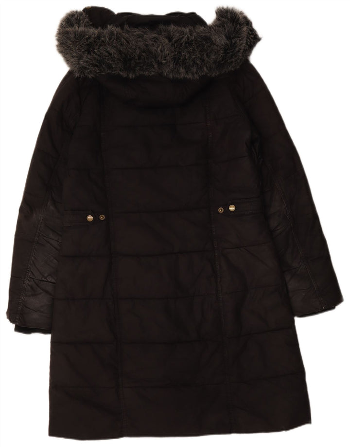 Barbour Dame Hætte Polstret Frakke UK 12 Medium Sort