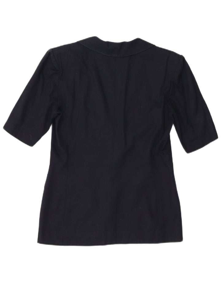 Luisa Spagnoli Dame Kortærmet Blazer Jacket IT 42 Medium Navy Blue