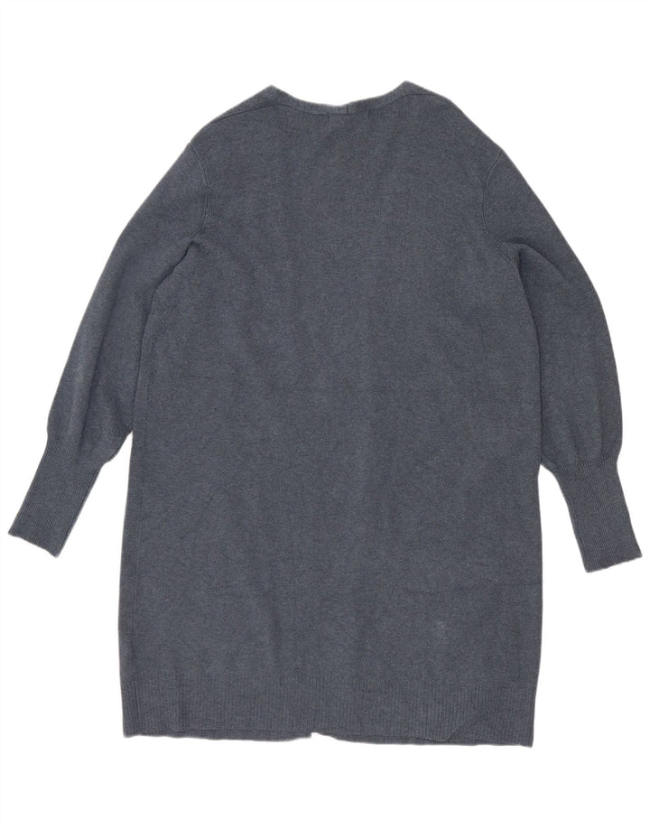 Marks & Spencer Dame Longline Open Cardigan Sweater UK 14 Large Blue