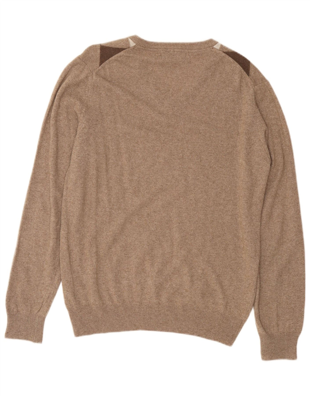 CONSENSO Herre V-hals sweater Medium Brun Argyle/Diamond Wool