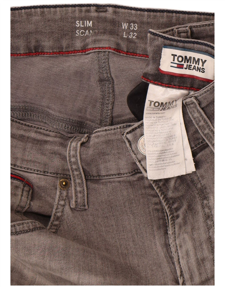Tommy Hilfiger Herre Slim Jeans W33 L32 Grå Bomuld
