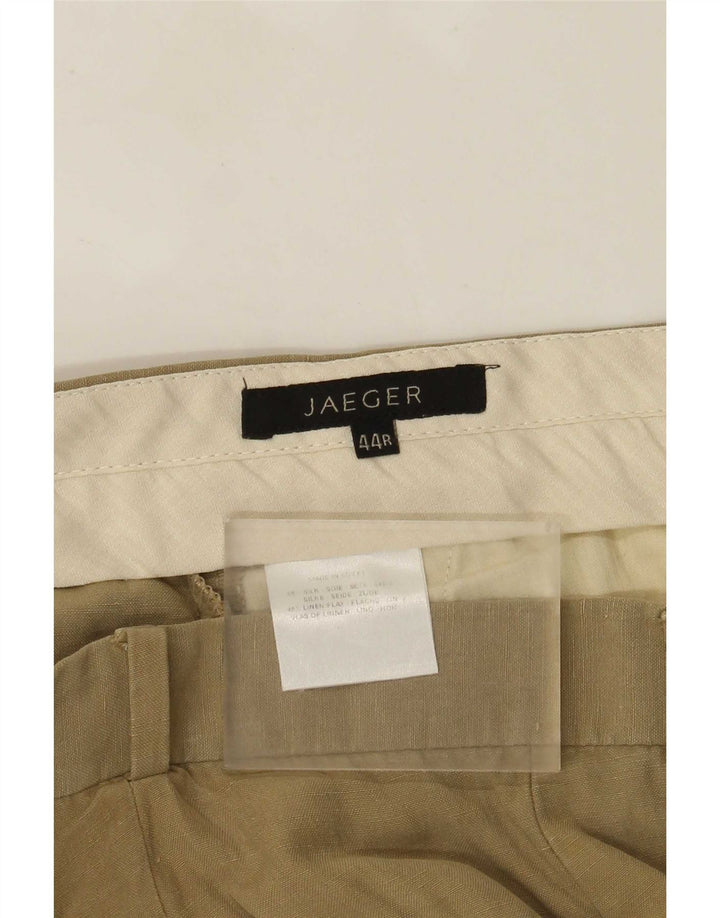 Jaeger Straight Suit Bukser til mænd W44 L28 Beige Silke