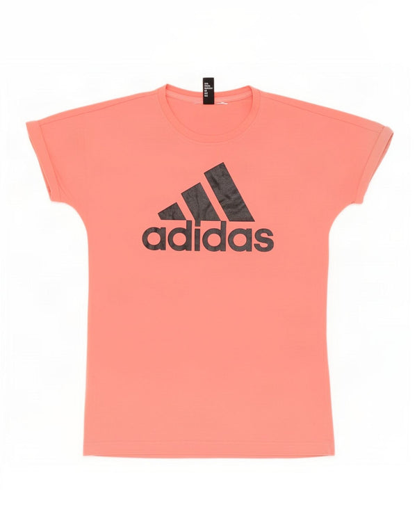 Adidas Dame Grafisk T-Shirt Top UK 10 Small Pink