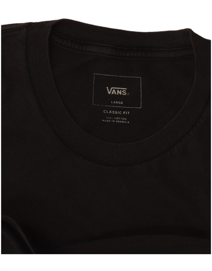 Vans Herre Classic Fit T-Shirt Top Stor Sort Bomuld