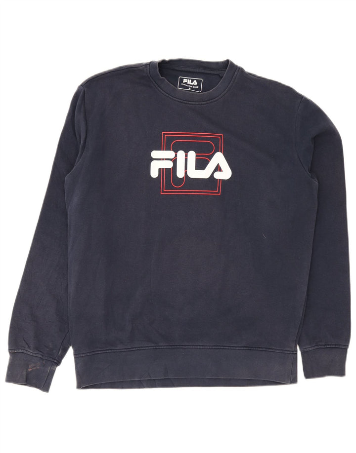 Fila Herre grafisk sweatshirt jumper lille marineblå bomuld