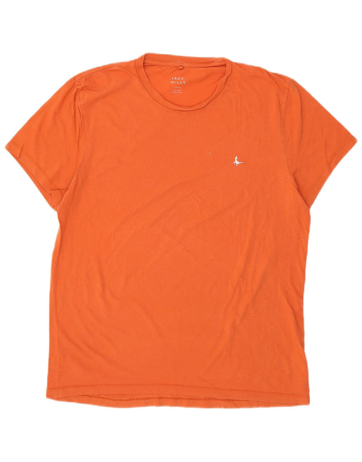 JACK WILLS Herre T-Shirt Top Stor Orange Bomuld