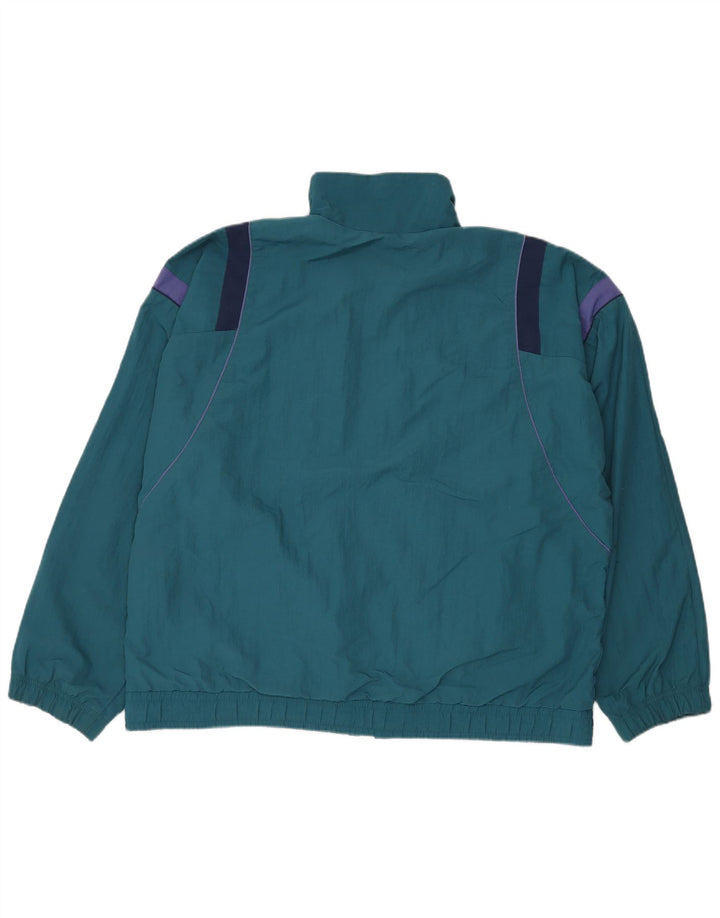 Vintage Herre Loose Fit træningsdragt Topjakke Stor Blå Colourblock