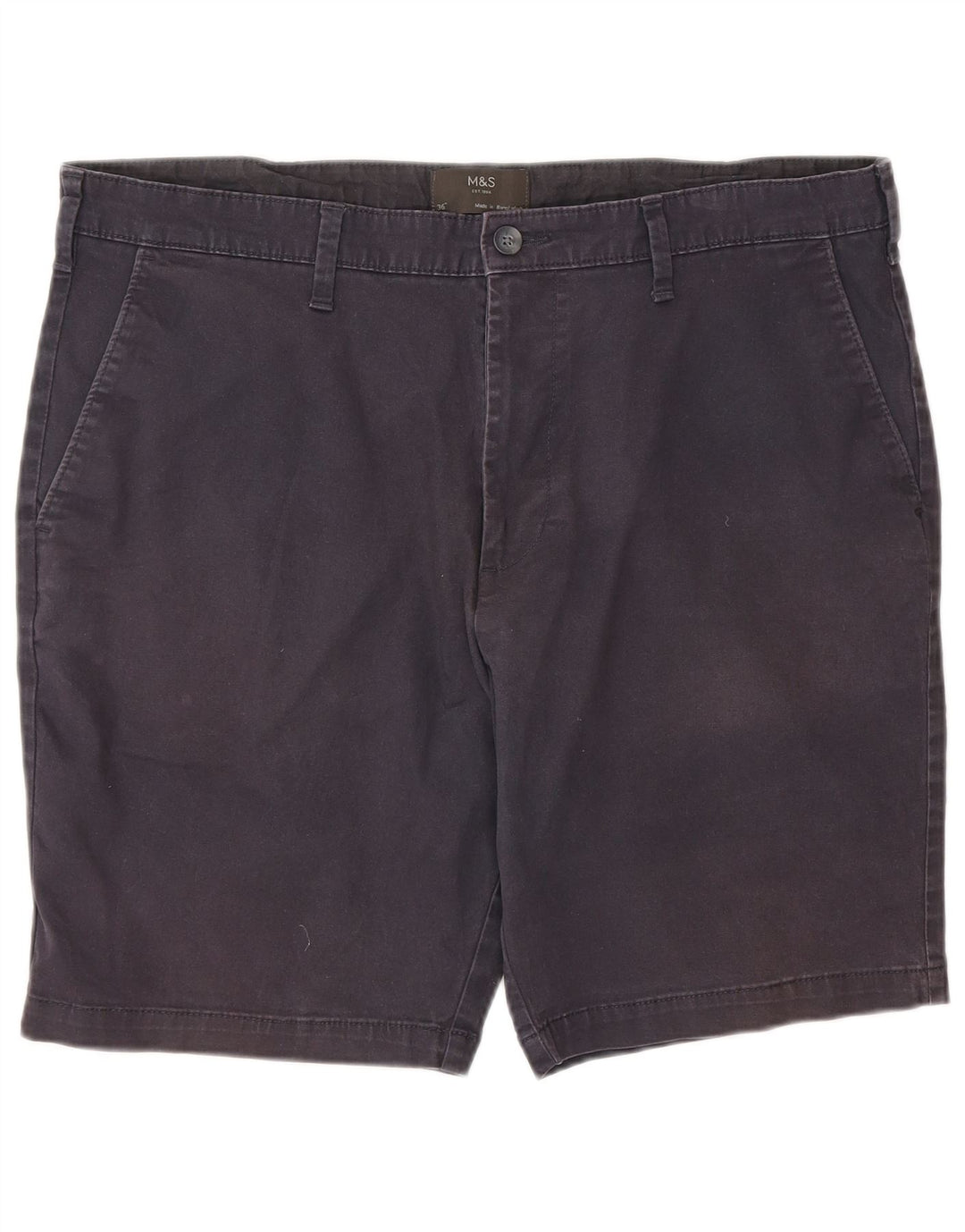 Marks & Spencer Herre Chino Shorts W36 Large Navy Blue Bomuld