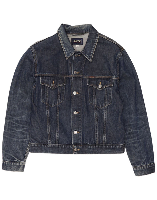 Rifle Mens Denim Jacket UK 40 Large Blue Cotton
