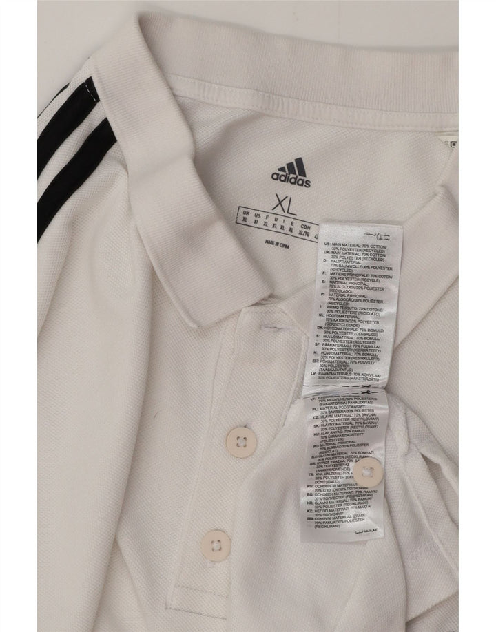 ADIDAS herre poloshirt XL hvid bomuld