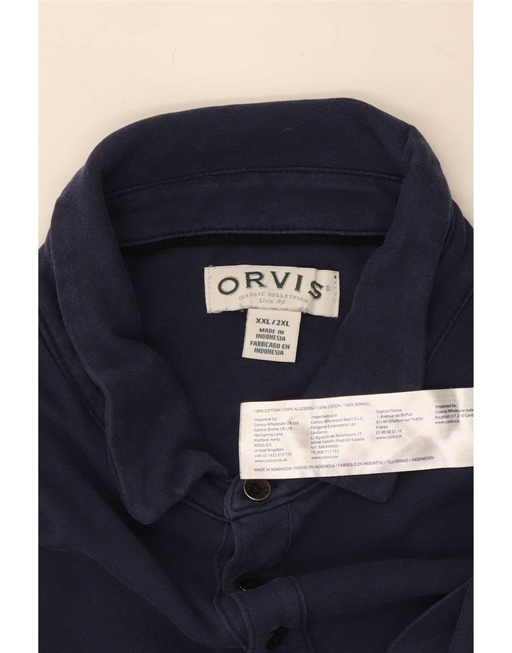 Orvis Polo Shirt til mænd 2XL marineblå bomuld