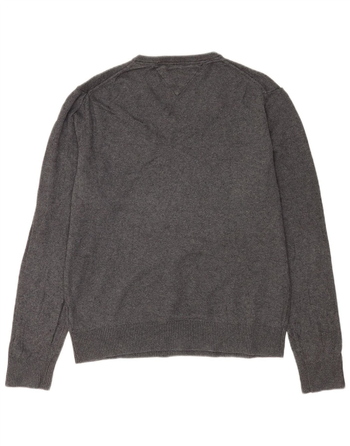 Tommy Hilfiger Herre V-hals sweater Stor Grå Bomuld