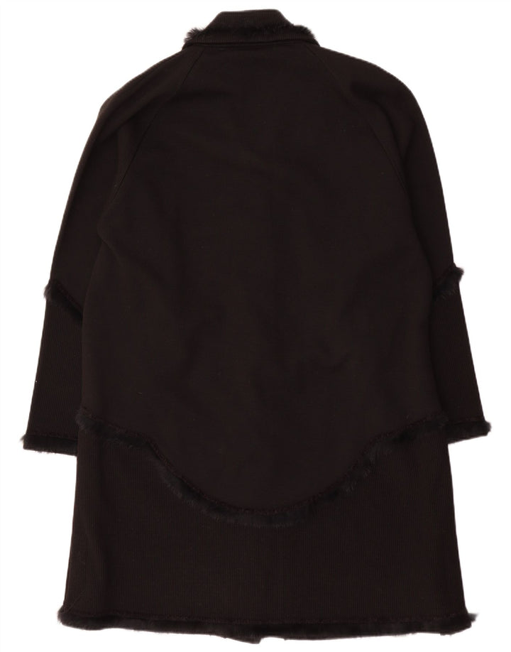 Vintage strik overfrakke til kvinder UK 16 Large Black Classic