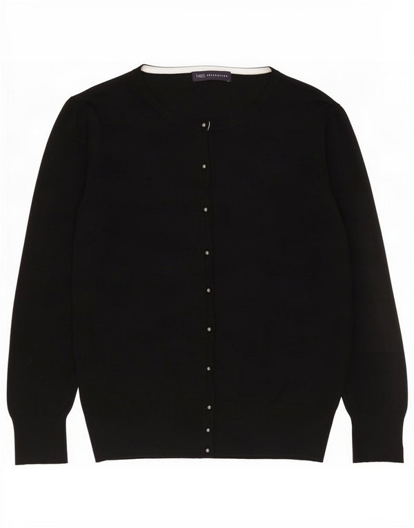 Marks & Spencer Dame Cardigan Sweater UK 16 Large Black Viscose
