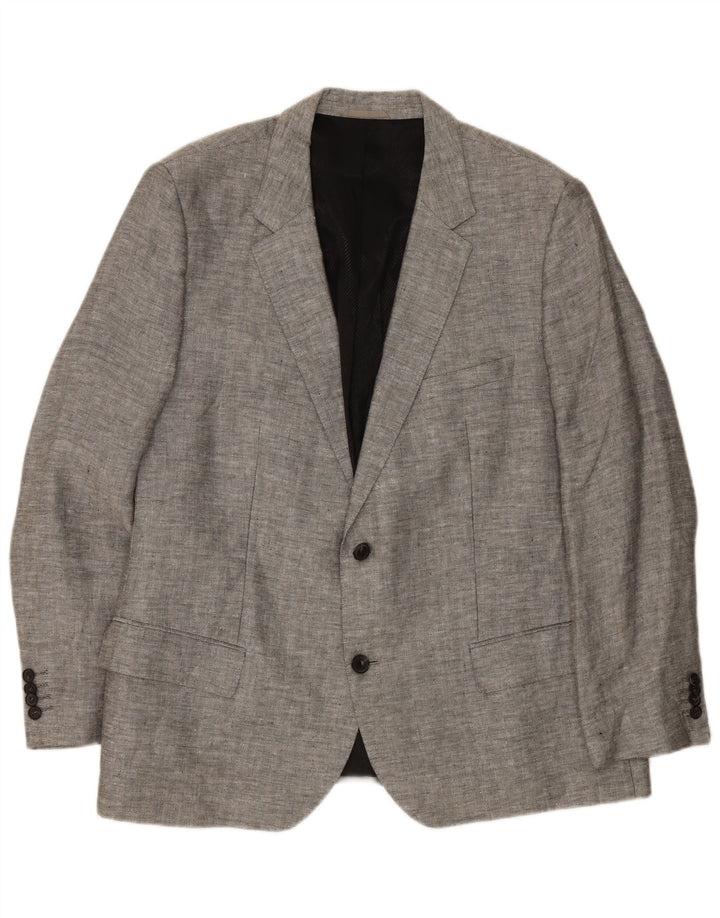 Hugo Boss Herre 2-knaps blazerjakke EU 62 6XL Grå hør