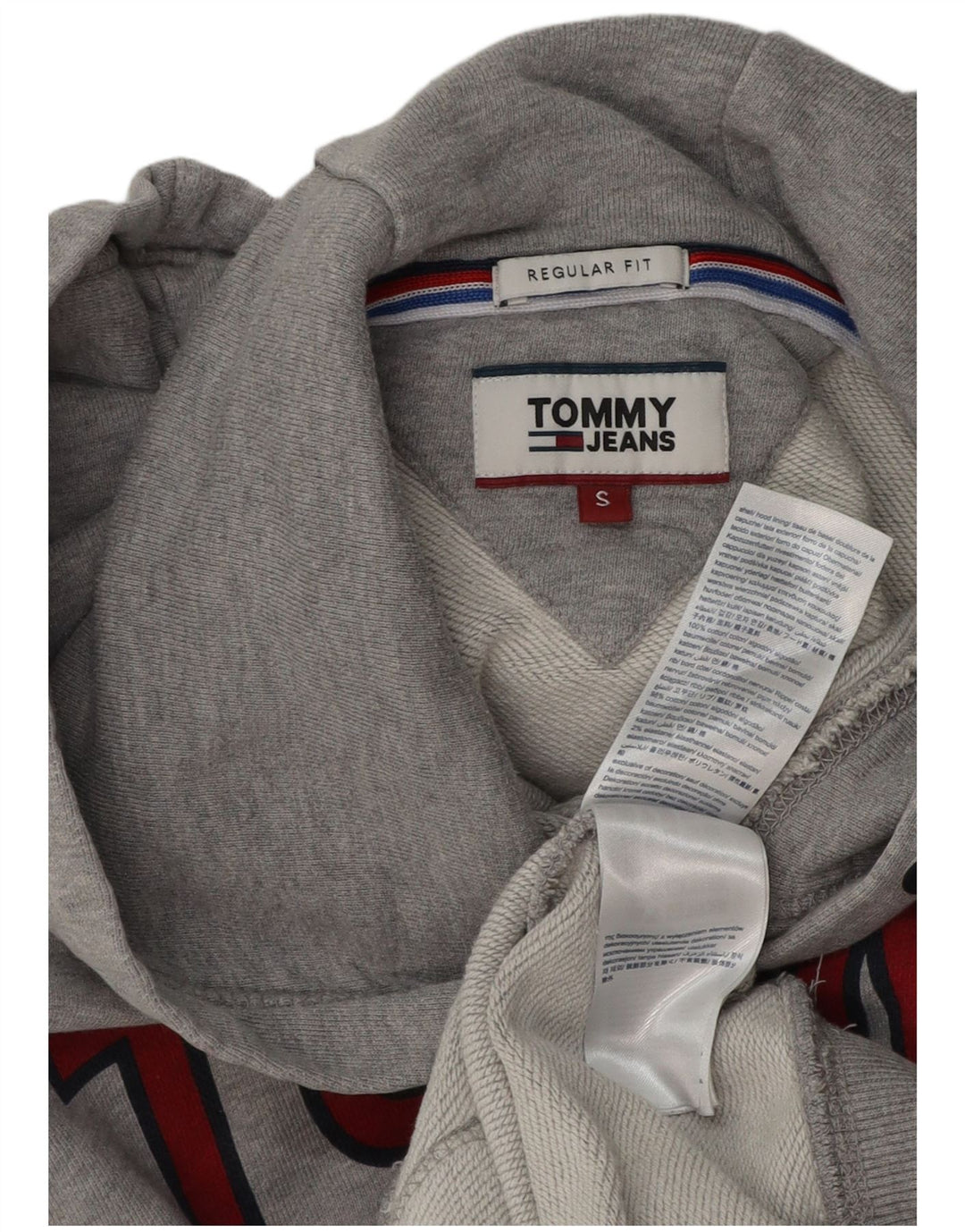 Tommy Hilfiger Grafisk hættetrøje til mænd, lille grå farveblok