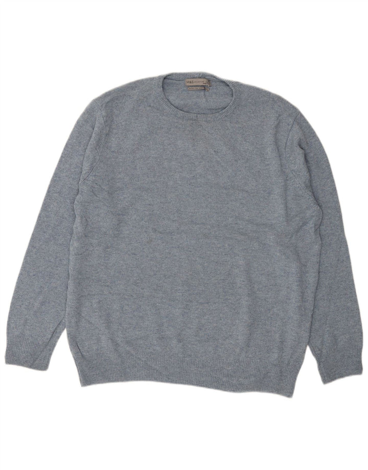 Marks & Spencer Herre sweater med rund hals XL blå uld