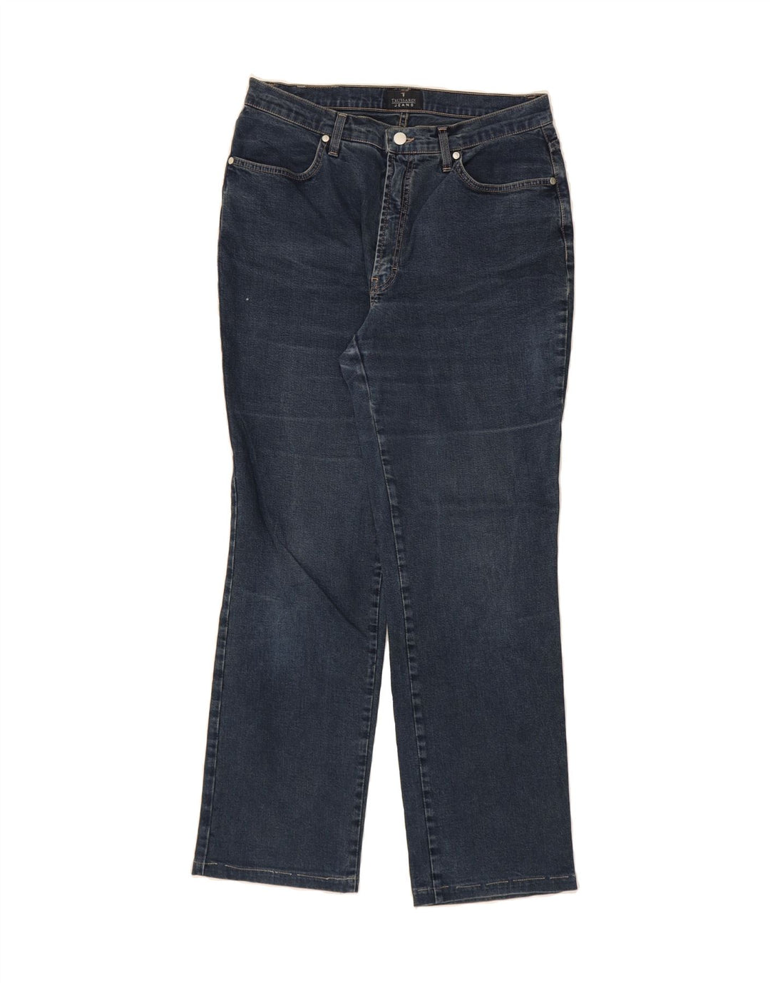 TRUSSARDI Womens Straight Jeans W33 L30 Navy Blue Cotton Vintage Trussardi and Second-Hand Trussardi from Messina Hembry 