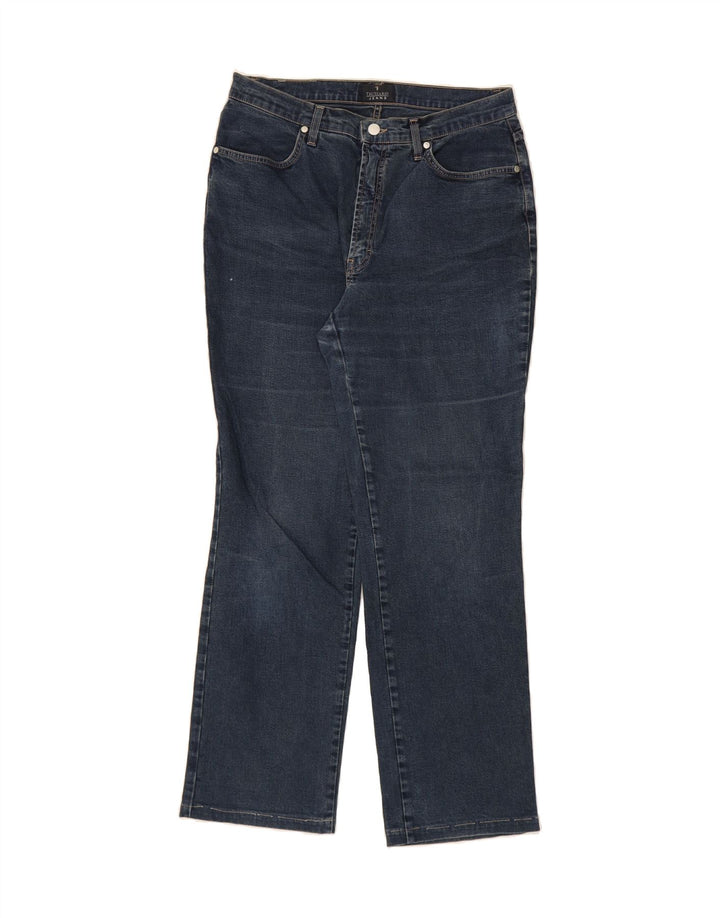 TRUSSARDI Womens Straight Jeans W33 L30 Navy Blue Cotton Vintage Trussardi and Second-Hand Trussardi from Messina Hembry 