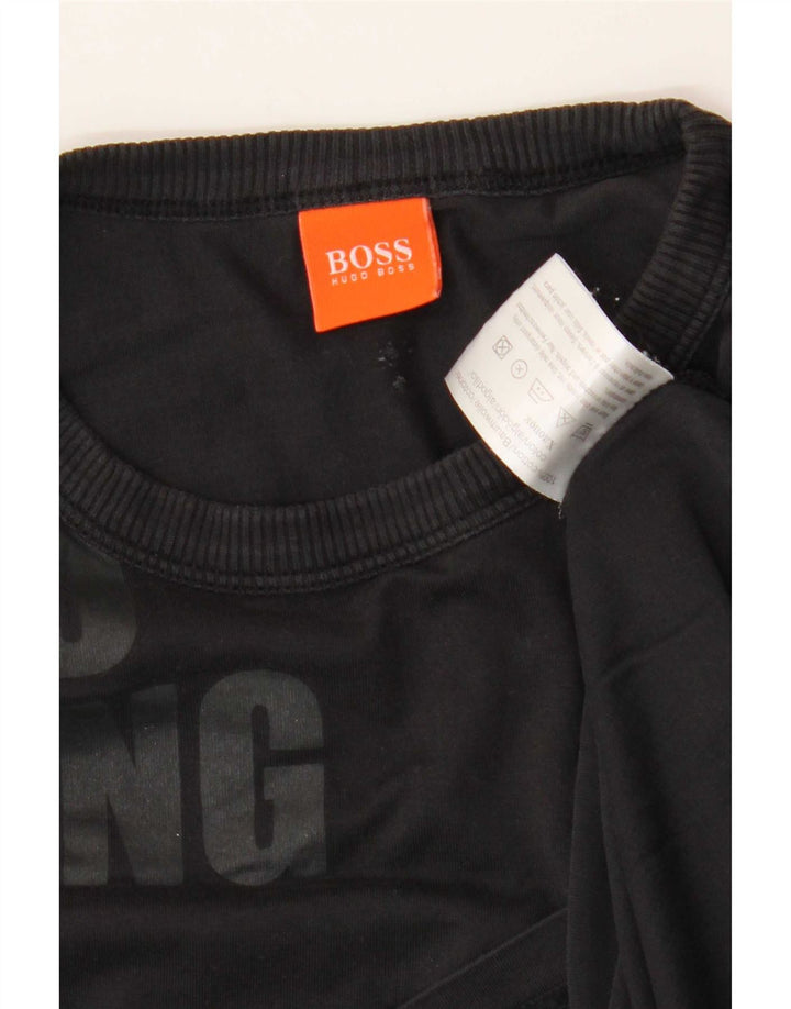 Hugo Boss Herre Grafisk Top Langærmet Medium Sort Bomuld