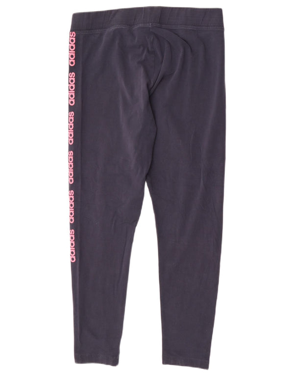 Adidas grafiske leggings til kvinder UK 18 XL marineblå bomuld