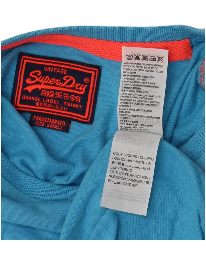 SUPERDRY T-shirt top til mænd, lille blå bomuld