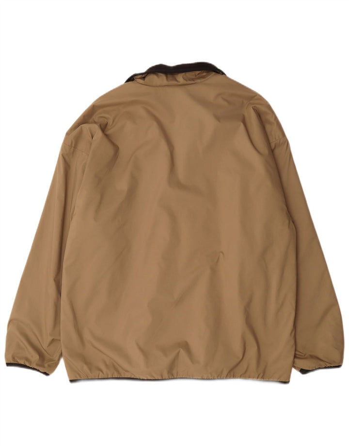 Adidas Herre Loose Fit Windbreaker Jacket UK 38/40 Medium Beige Polyester