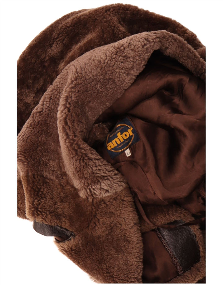 Anfor Dame Dobbeltradet Shearling Jacket IT 44 Medium Brun