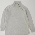 J. CREW Womens Oversized Button Neck Sweatshirt Jumper UK 6 XS Grey Cotton Vintage J. Crew and Second-Hand J. Crew from Messina Hembry 