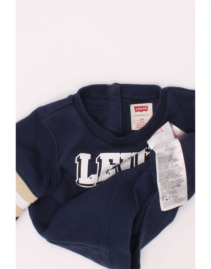 Levi's Baby Boys Sweatshirt Jumper 18-24 måneder Navy Blue Colourblock