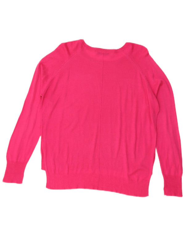 Zara Dame Oversized Boat Neck Jumper Sweater UK 14 Medium Pink