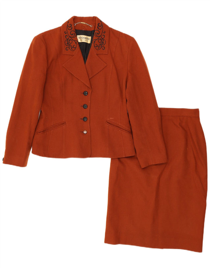 Windsmoor Womens Oversized 2-delt nederdelsæt UK 8 Small W26 Brown New Wool