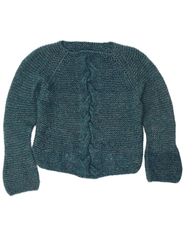Vintage Dame Boat Neck Jumper Sweater UK 16 Large Blue