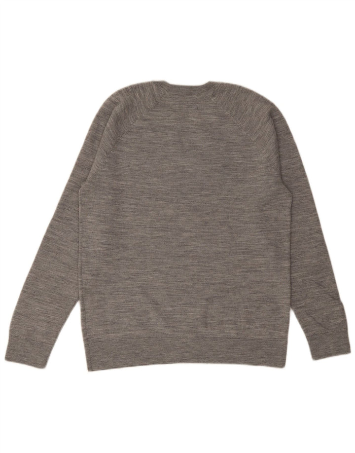 ABERCROMBIE & FITCH sweater med rund hals til mænd mellem grå flækket